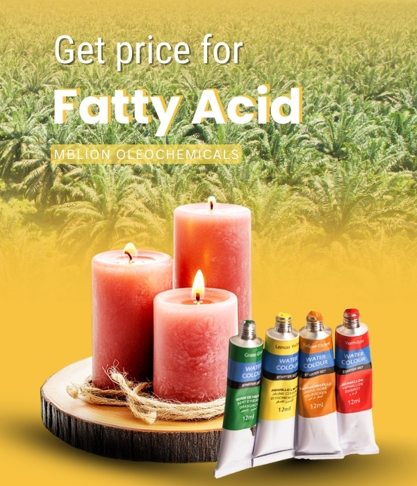 Palm fatty acid price from Malaysia oleochemical market used in candles soap and industrial chemical production